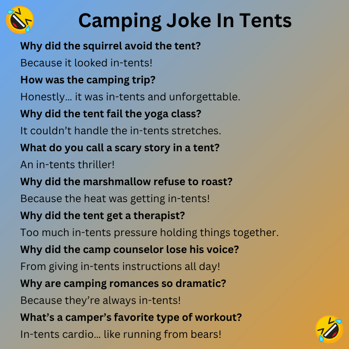 Camping Joke In Tents