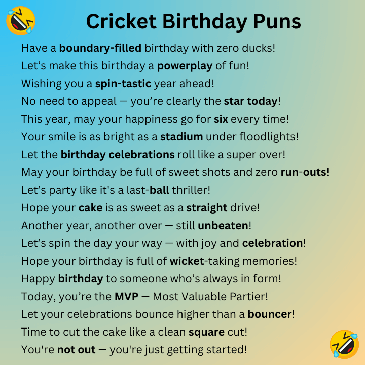 Cricket Birthday Puns
