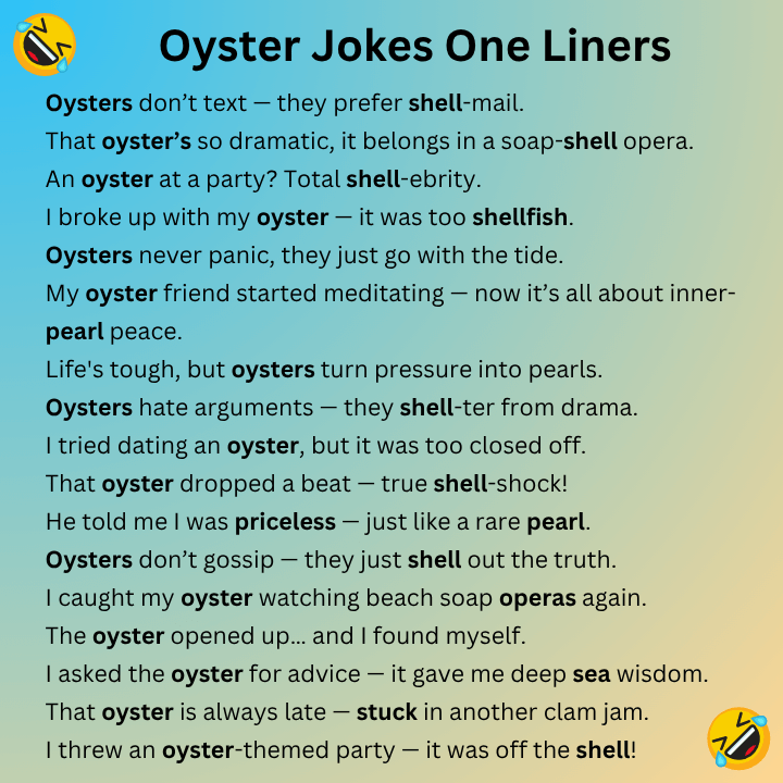 Oyster Jokes One Liners