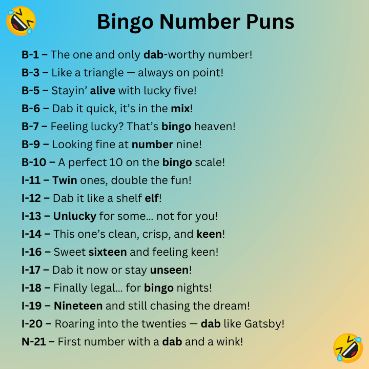 Bingo Number Puns