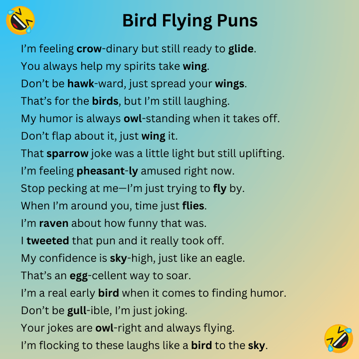 Bird Flying Puns