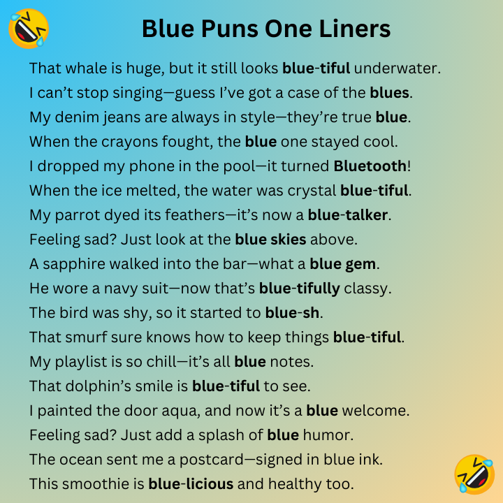 Blue Puns One Liners
