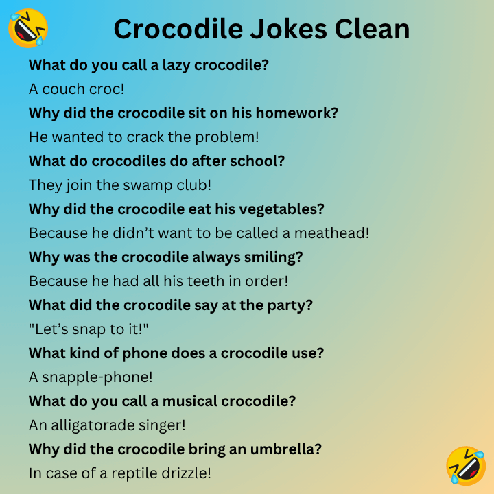 Crocodile Jokes Clean