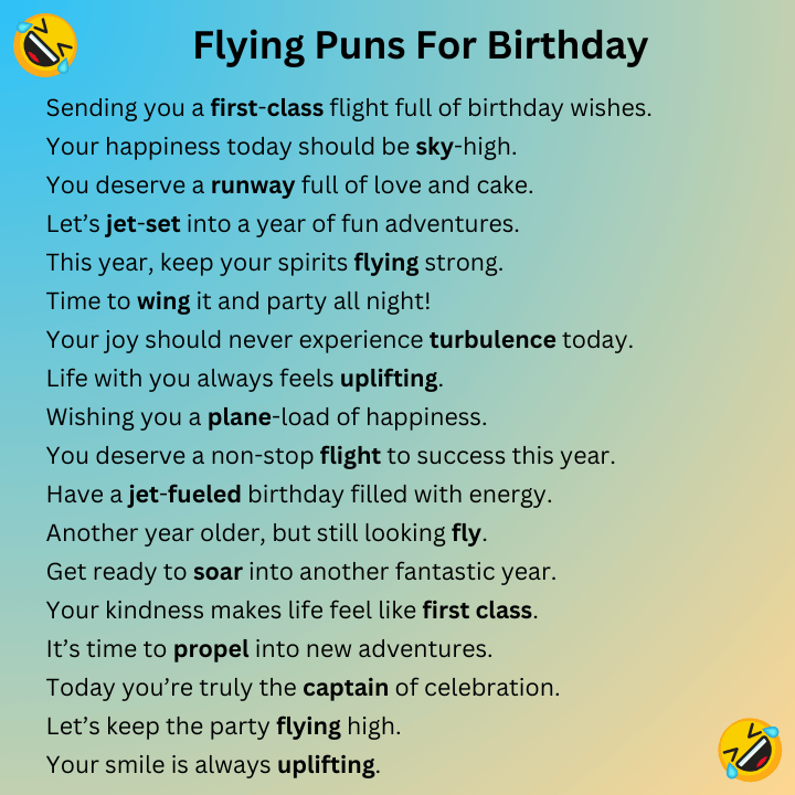 Flying Puns For Birthday