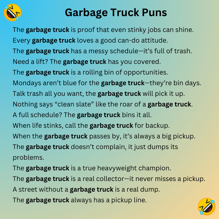 Garbage Truck Puns
