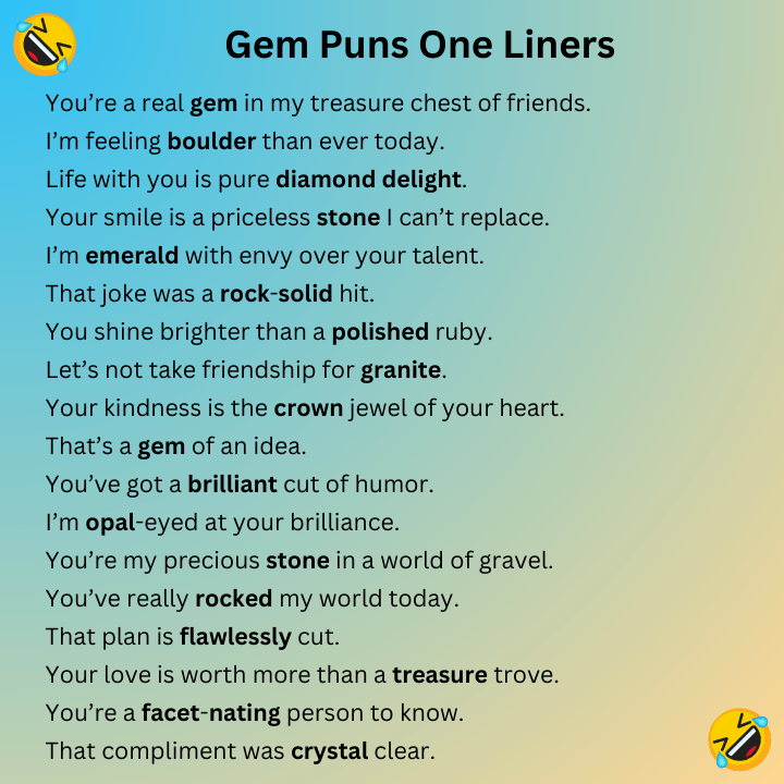 Gem Puns One Liners