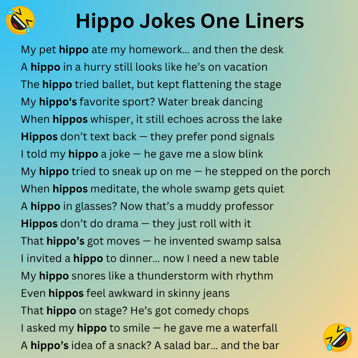 Hippo Jokes One Liners