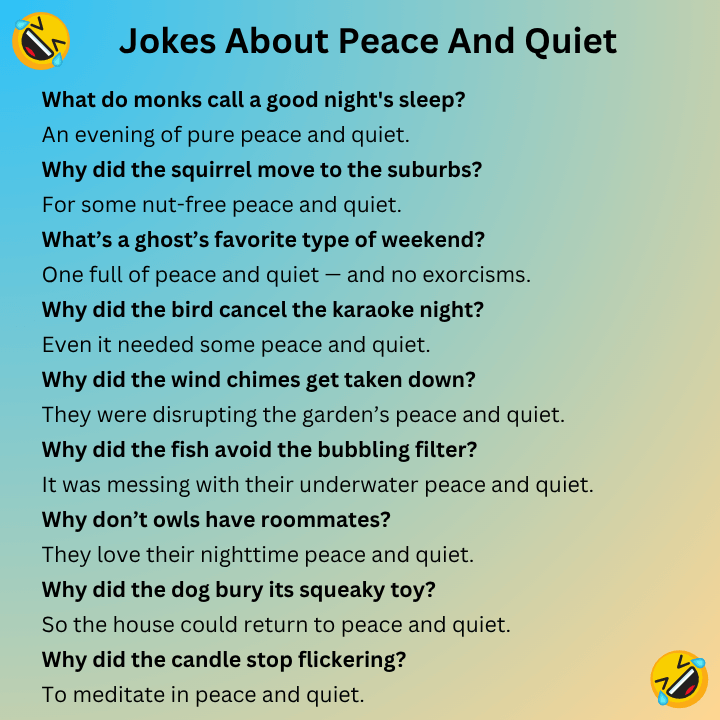 Jokes About Peace And Quiet
