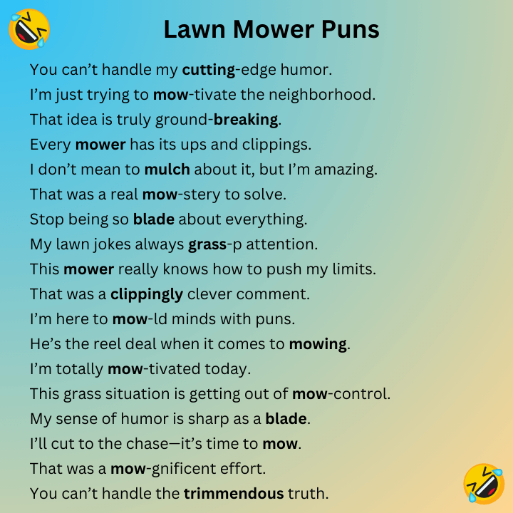 Lawn Mower Puns