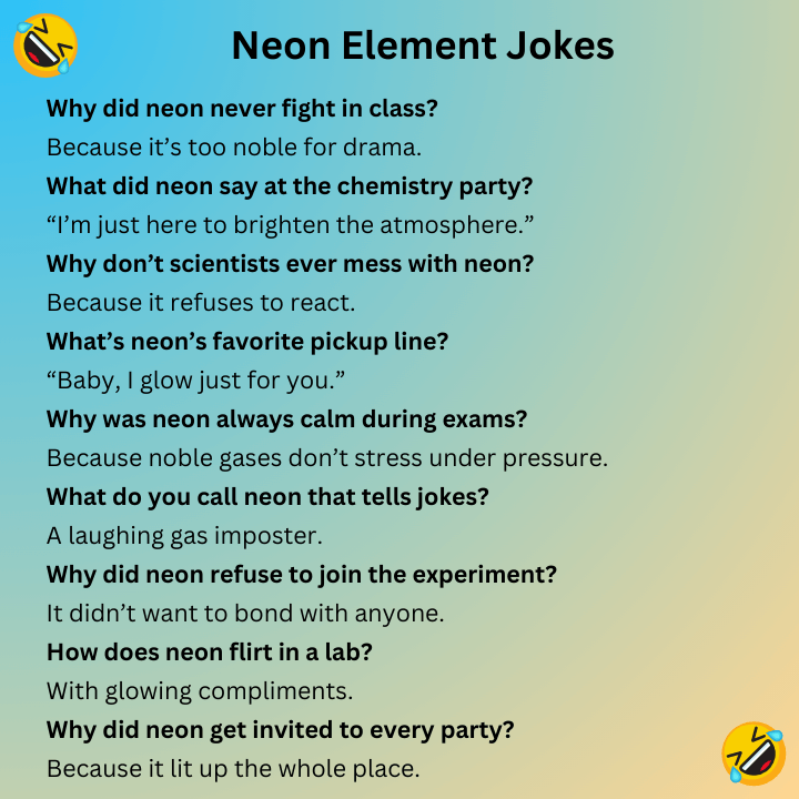 Neon Element Jokes