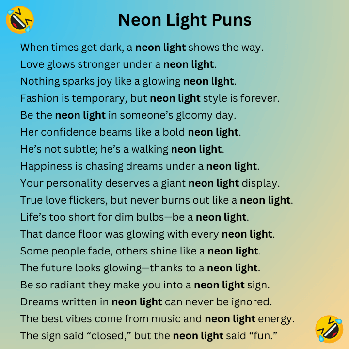 Neon Light Puns