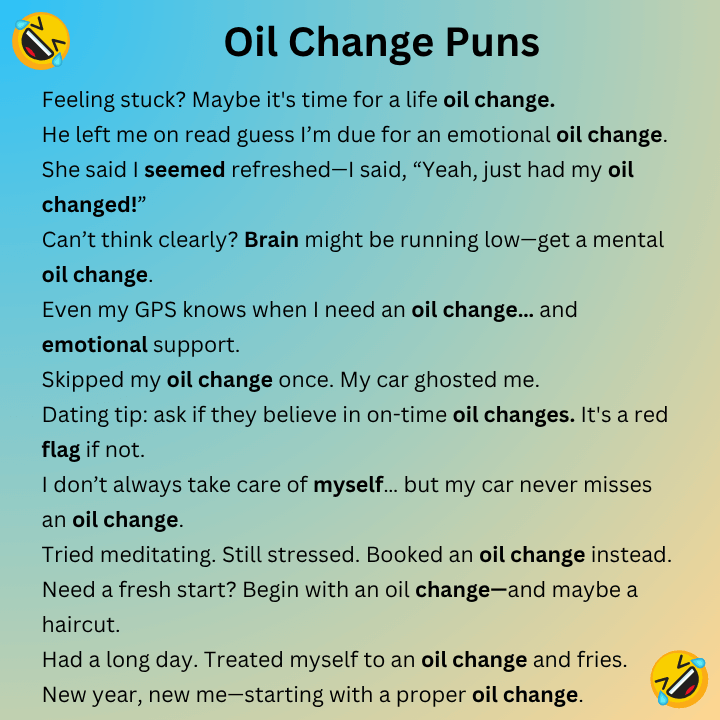 Oil Change Puns