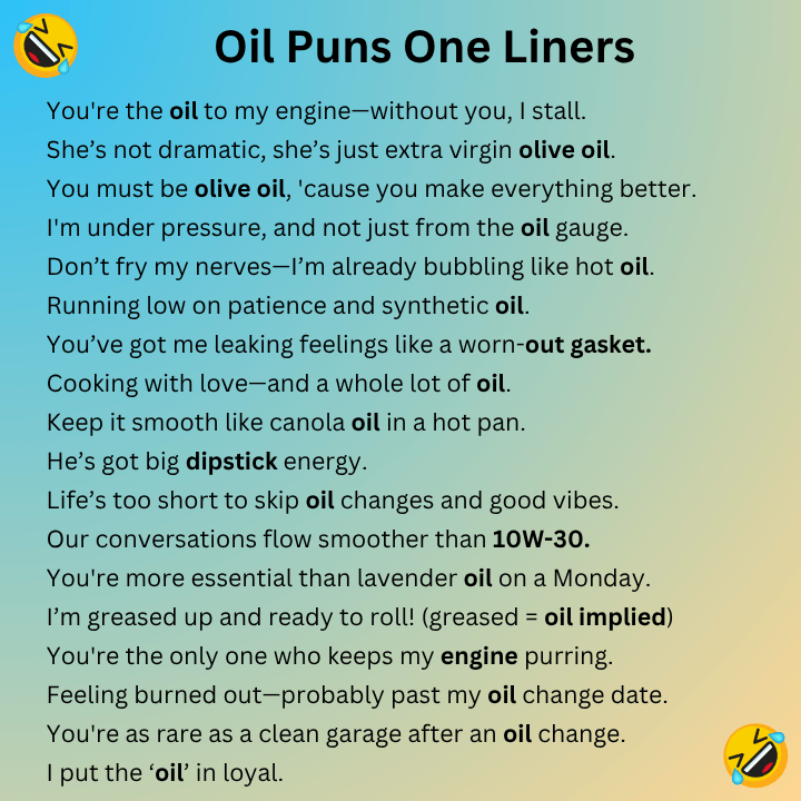 Oil Puns One Liners