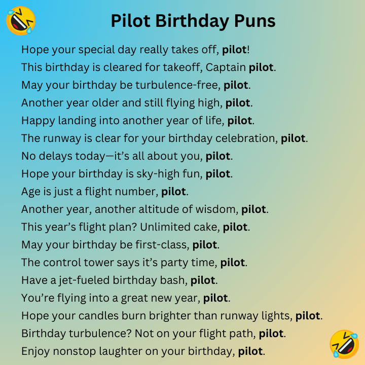 Pilot Birthday Puns