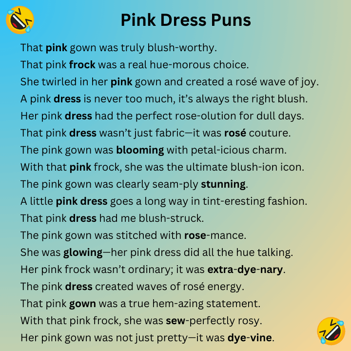 Pink Dress Puns