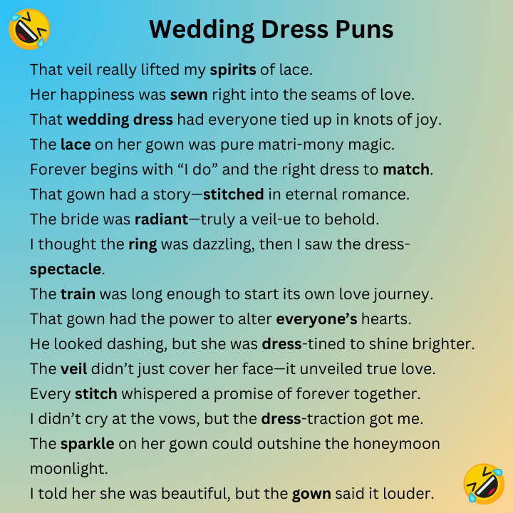 Wedding Dress Puns