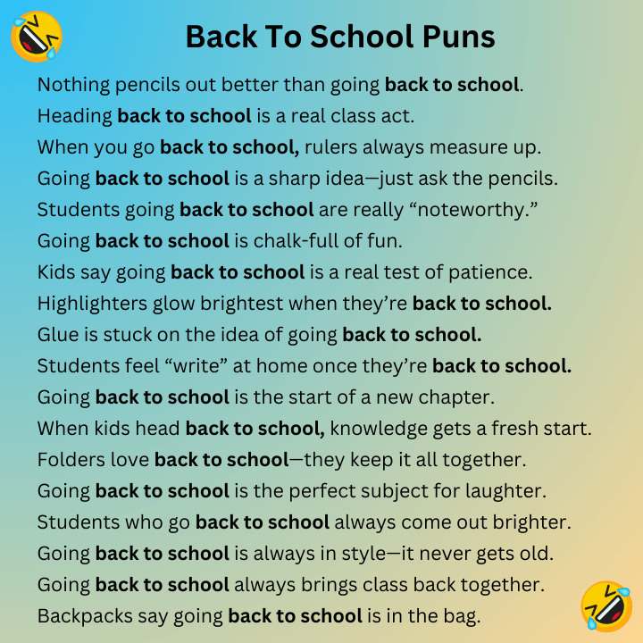 Back To School Puns