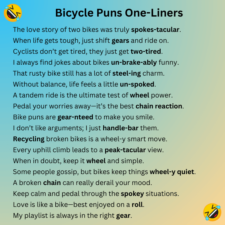 Bicycle Puns One-Liners