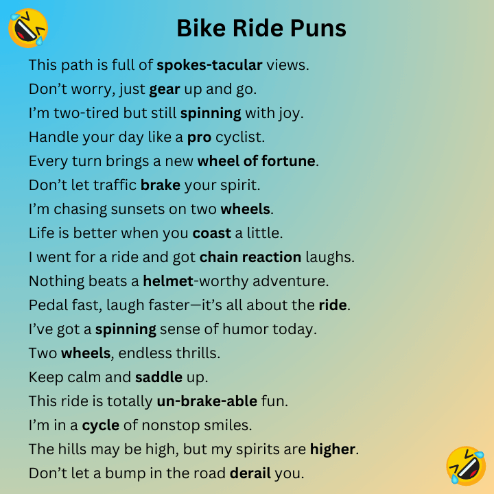 Bike Ride Puns