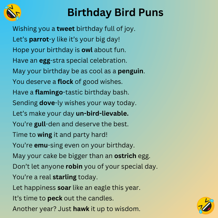 Birthday Bird Puns
