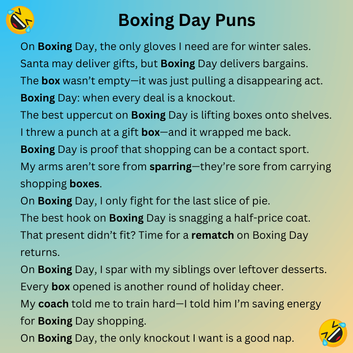 Boxing Day Puns