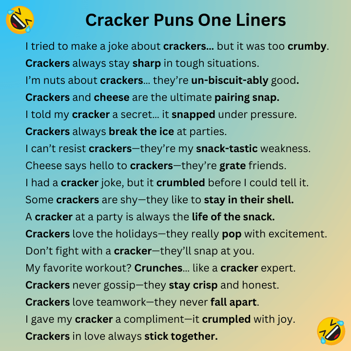 Cracker Puns One Liners