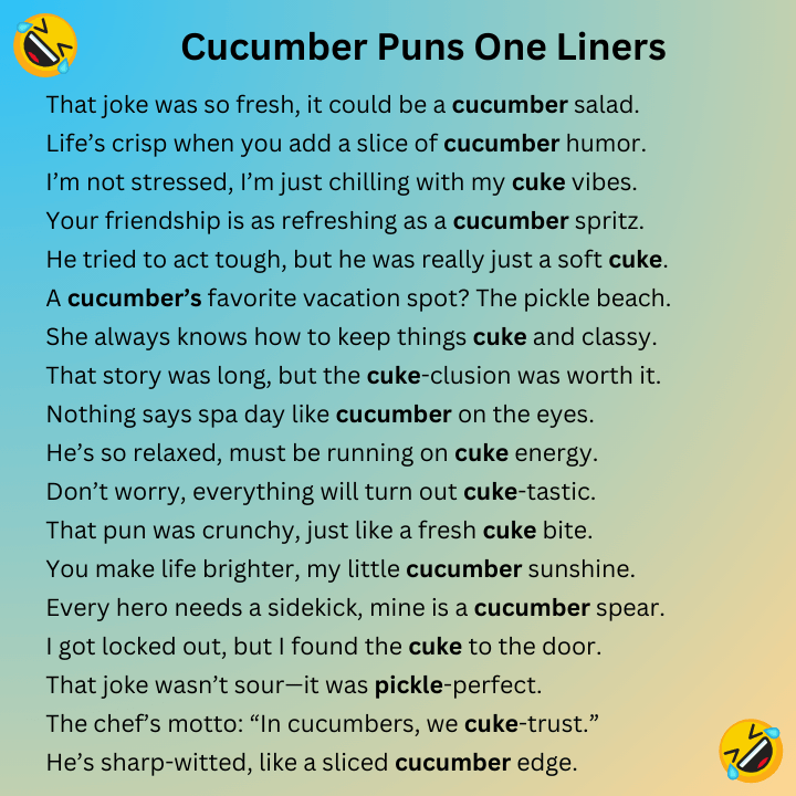 Cucumber Puns One Liners