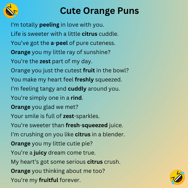 Cute Orange Puns