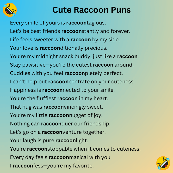 Cute Raccoon Puns