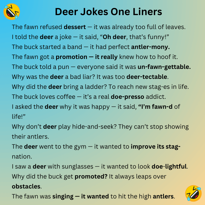 Deer Jokes One Liners