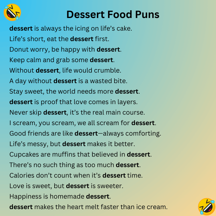 Dessert Food Puns