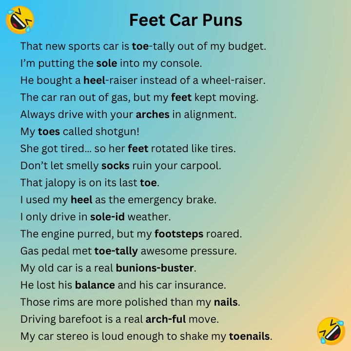 Feet Car Puns