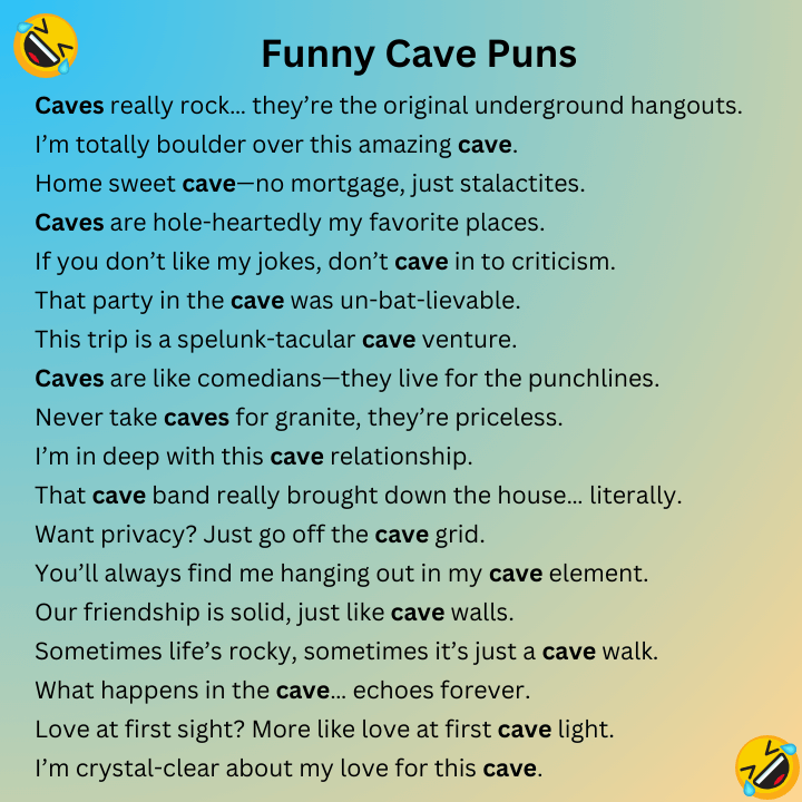 Funny Cave Puns
