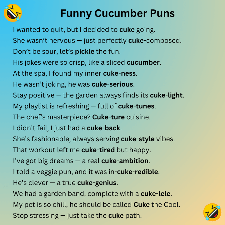 Funny Cucumber Puns