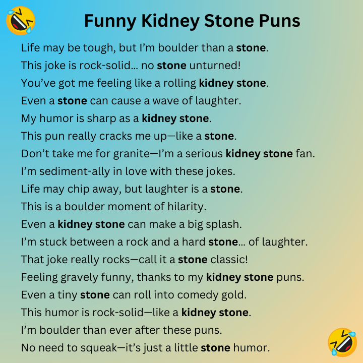 Funny Kidney Stone Puns