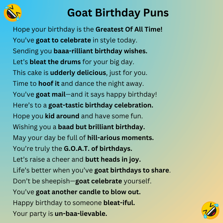 Goat Birthday Puns