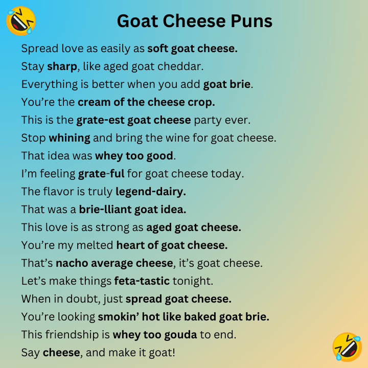 Goat Cheese Puns