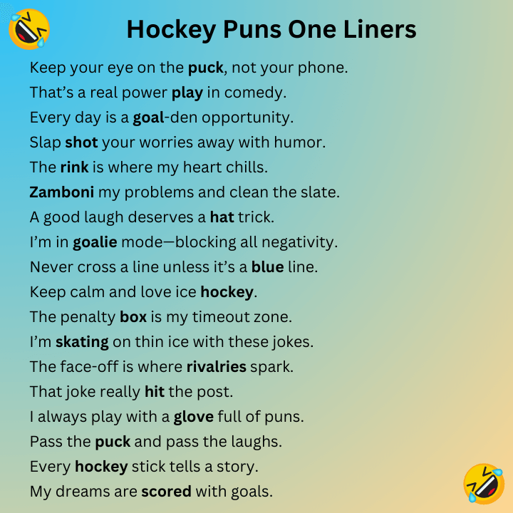 Hockey Puns One Liners