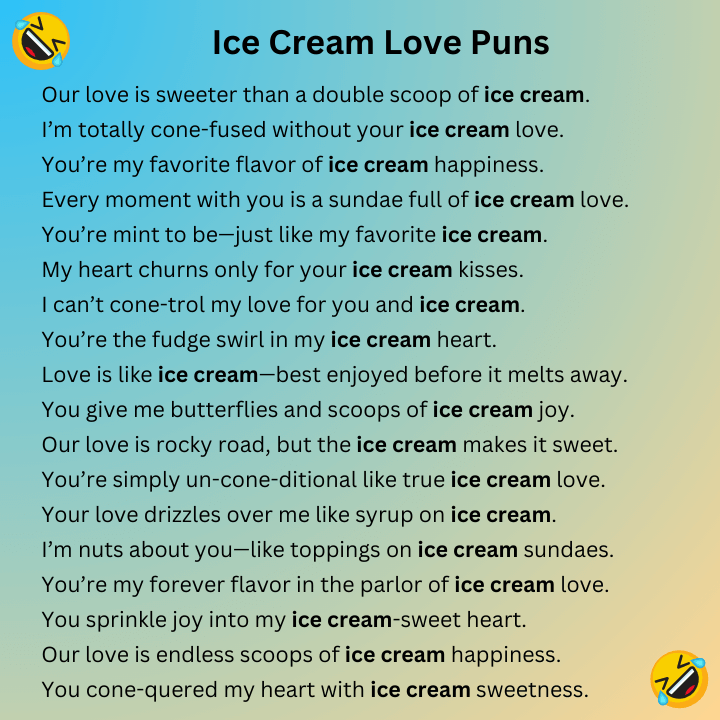 Ice Cream Love Puns
