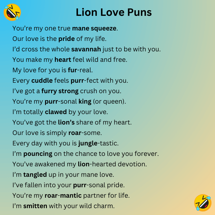 Lion Love Puns