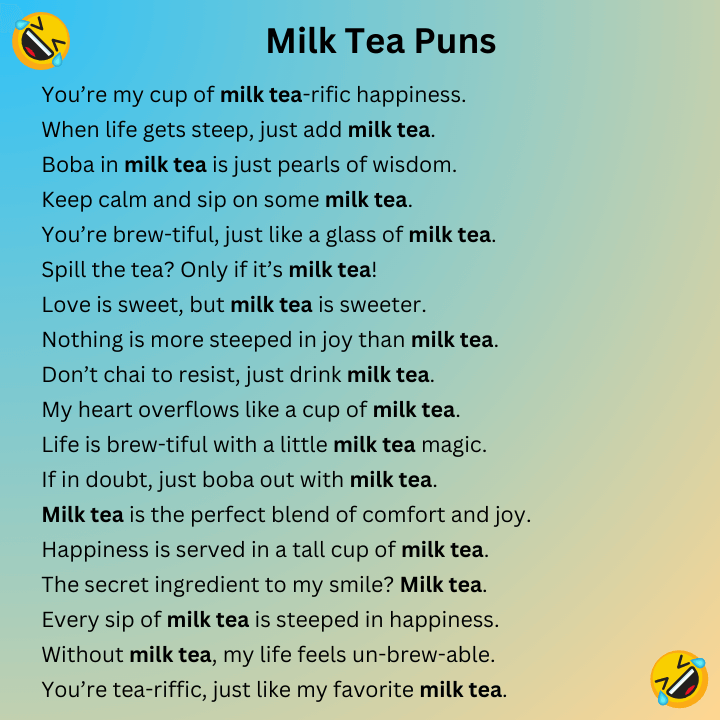 Milk Tea Puns