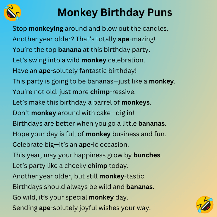 Monkey Birthday Puns