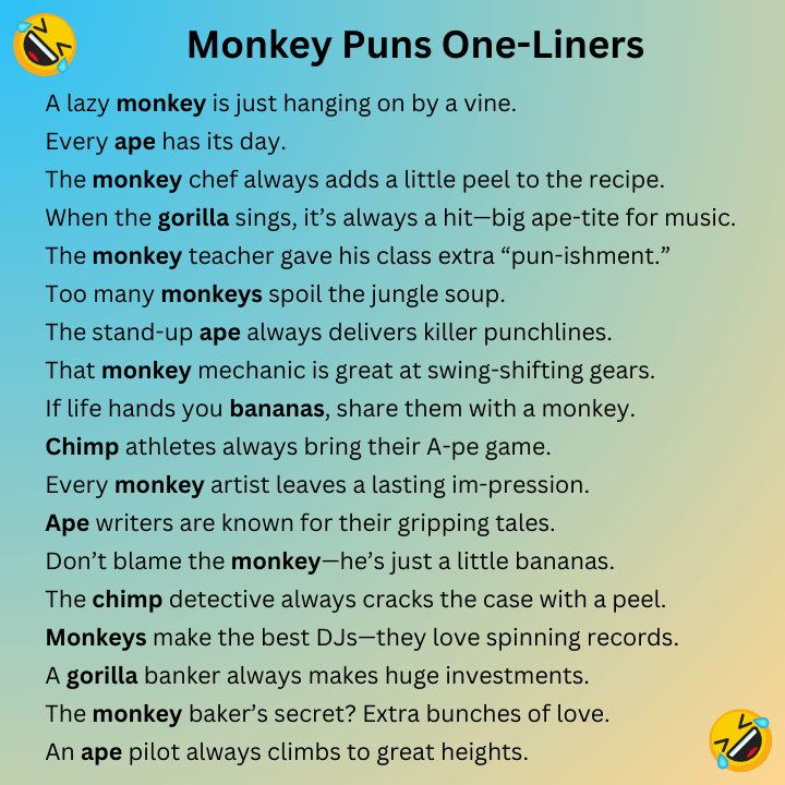 Monkey Puns One-Liners