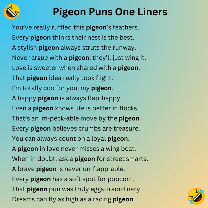 Pigeon Puns One Liners