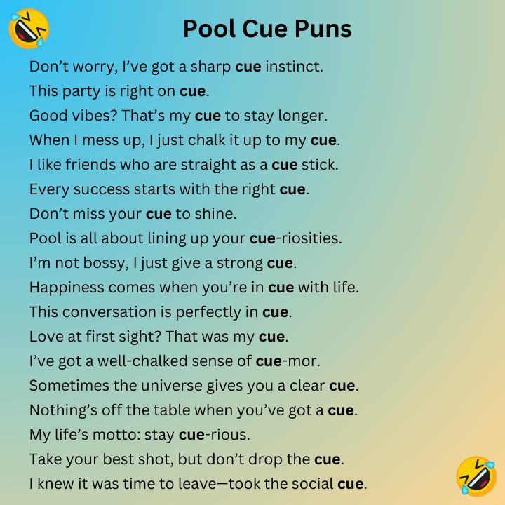 Pool Cue Puns