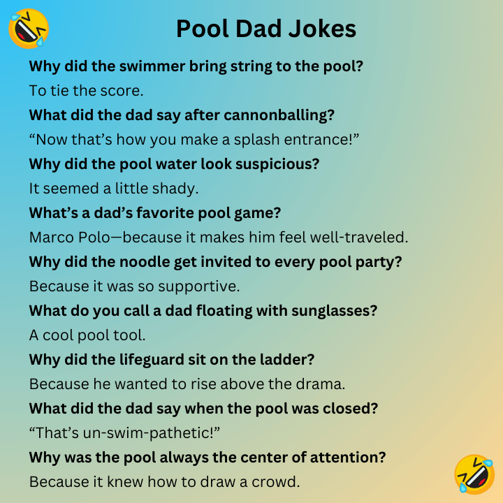 Pool Dad Jokes