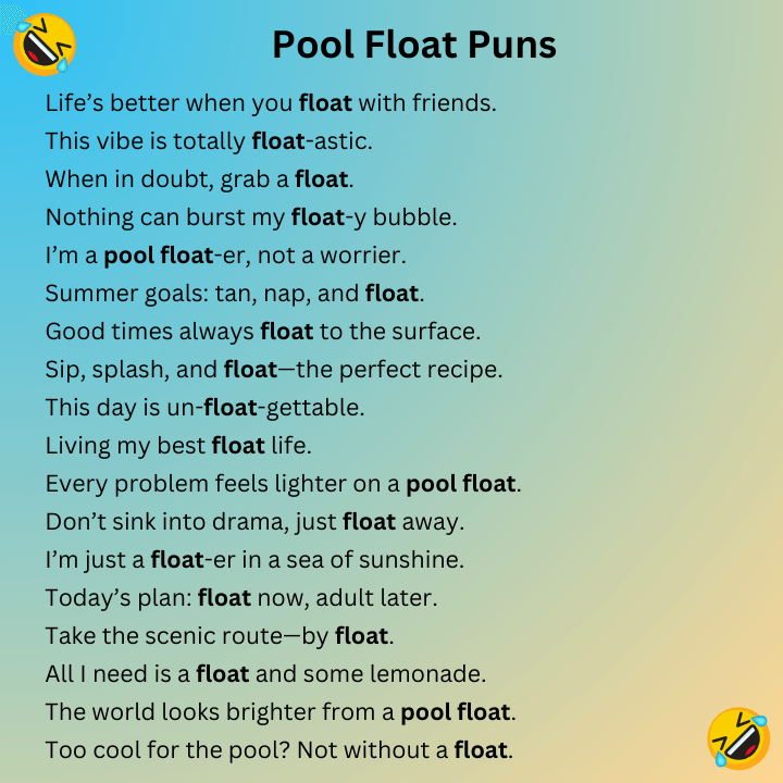 Pool Float Puns