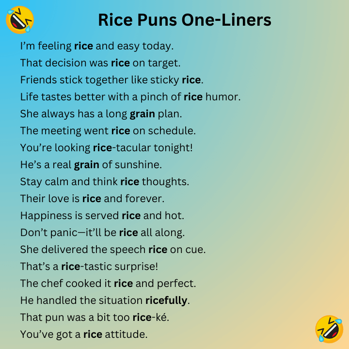 Rice Puns One-Liners