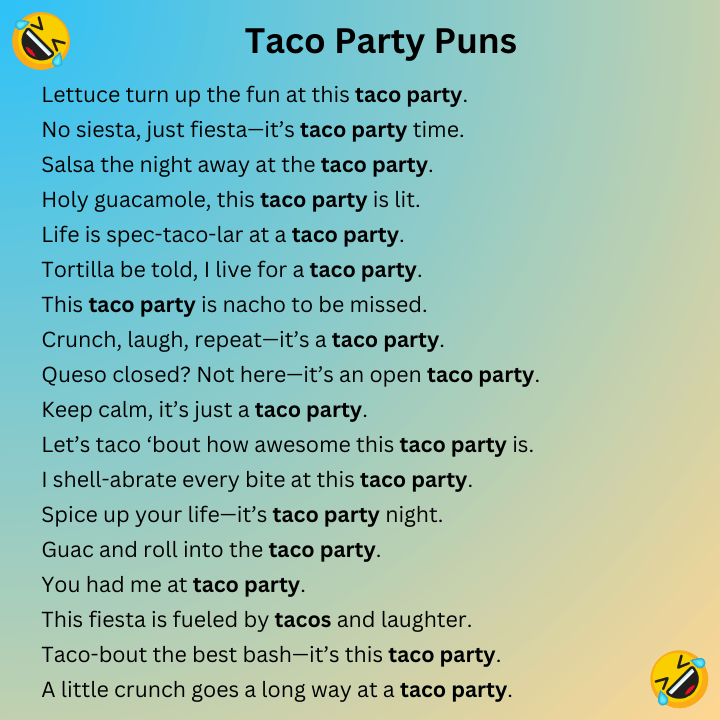 Taco Party Puns