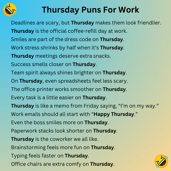 Thursday Puns For Work